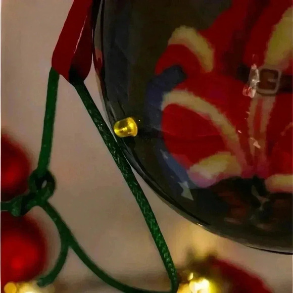 VTG Ball Decoupage Santa Light Up Ornament Christmas Holiday Hanging Rare Fun - Picture 7 of 15